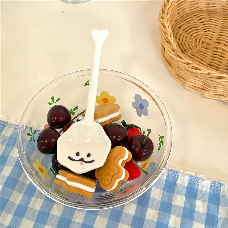 Muỗng Ăn Cơm / Súp Bằng Sứ Họa Tiết Hoạt Hình Phong Cách Nhật Bản Dễ Thương Tiện Dụng Cho Gia Đình / Ký