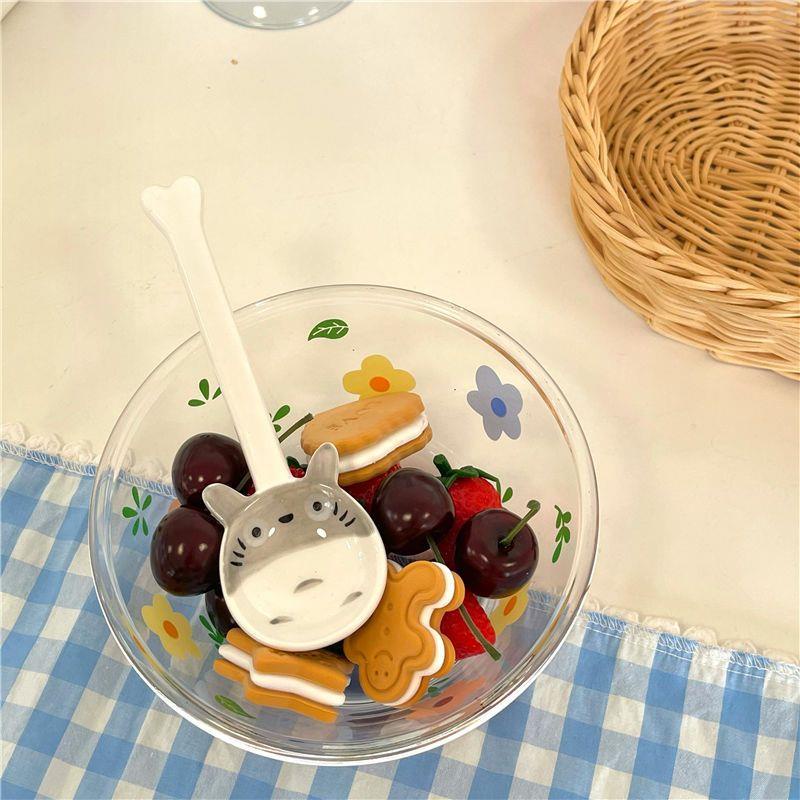 Muỗng Ăn Cơm / Súp Bằng Sứ Họa Tiết Hoạt Hình Phong Cách Nhật Bản Dễ Thương Tiện Dụng Cho Gia Đình / Ký