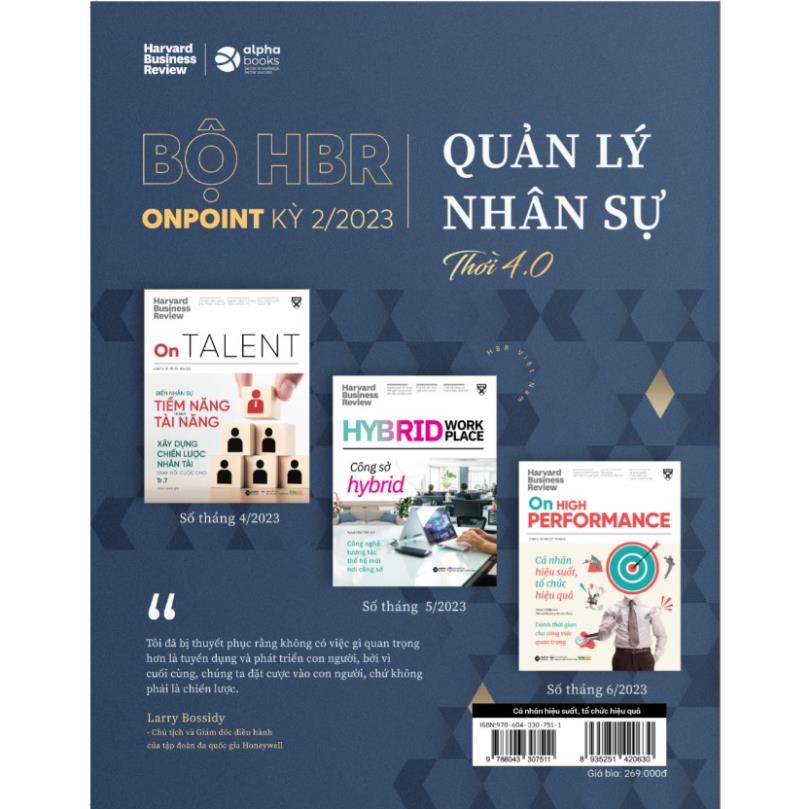 Sách - HBR On High Performance - Cá Nhân Hiệu Suất, Tổ Chức Hiệu Quả - Góc Nhìn Về Phát Triển Bản Thân - Alphabooks