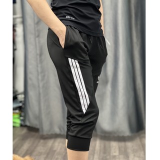 Quần jogger lửng form rộng 3 SỌC nữ tập gym, yoga, earobic T6053