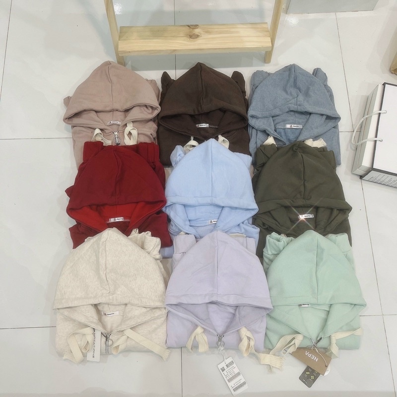 Áo khoác lửng croptop nỉ ngoại dây rút bản to tay dơi unisex ulzzang nam nữ