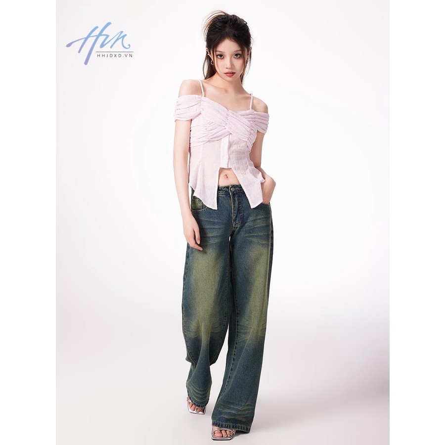 Áo Kiểu Trễ Vai Dáng Ôm Phong Cách Thời Trang Mỹ Dành Cho Nữ