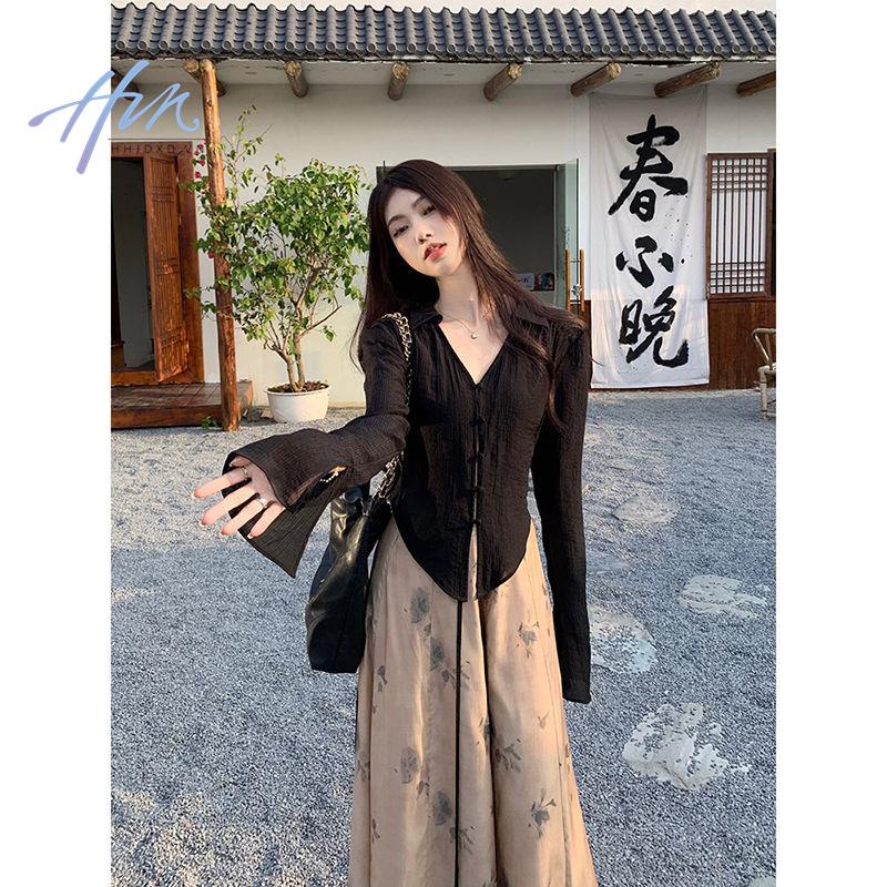 Bộ Áo Phối Ruy Băng + Chân Váy Dài Lưng Cao Phong Cách Trung Hoa Thời Trang Mùa Hè 2023