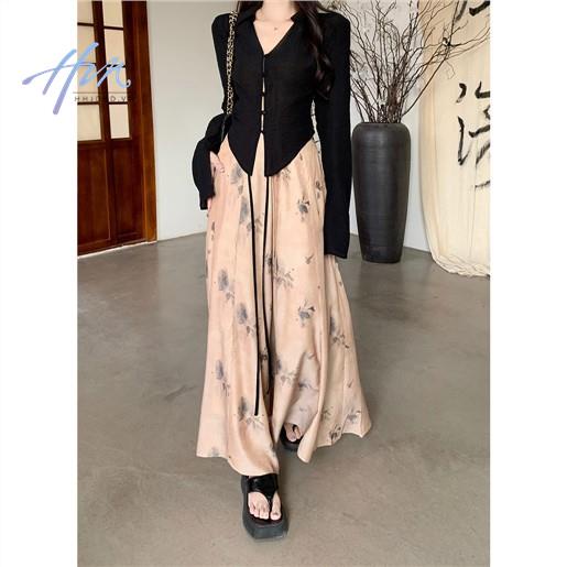 Bộ Áo Phối Ruy Băng + Chân Váy Dài Lưng Cao Phong Cách Trung Hoa Thời Trang Mùa Hè 2023