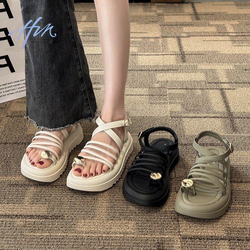 Sandal Cao Gót Hở Ngón Quai Chéo Màu Đen Thời Trang Mùa Hè 2023 Phong Cách Pháp Cho Nữ