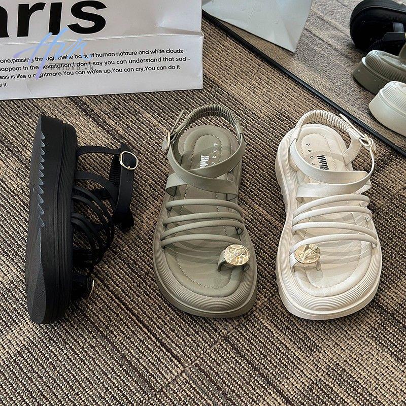 Sandal Cao Gót Hở Ngón Quai Chéo Màu Đen Thời Trang Mùa Hè 2023 Phong Cách Pháp Cho Nữ