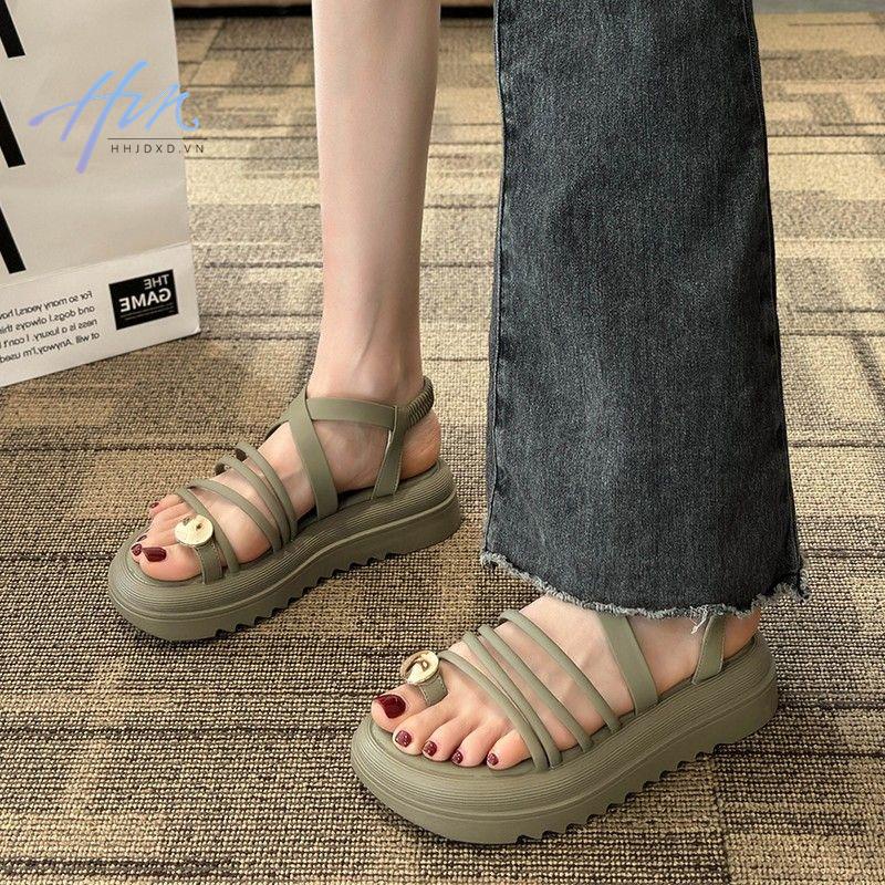 Sandal Cao Gót Hở Ngón Quai Chéo Màu Đen Thời Trang Mùa Hè 2023 Phong Cách Pháp Cho Nữ