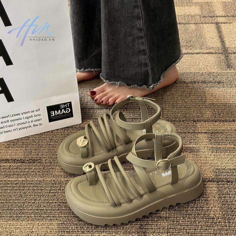 Sandal Cao Gót Hở Ngón Quai Chéo Màu Đen Thời Trang Mùa Hè 2023 Phong Cách Pháp Cho Nữ