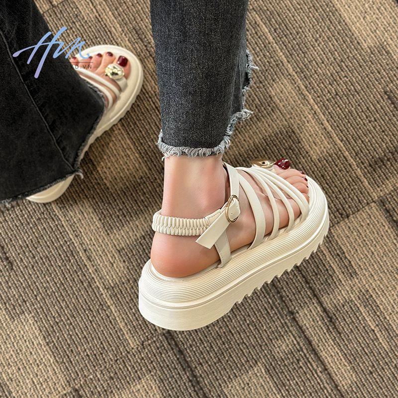 Sandal Cao Gót Hở Ngón Quai Chéo Màu Đen Thời Trang Mùa Hè 2023 Phong Cách Pháp Cho Nữ