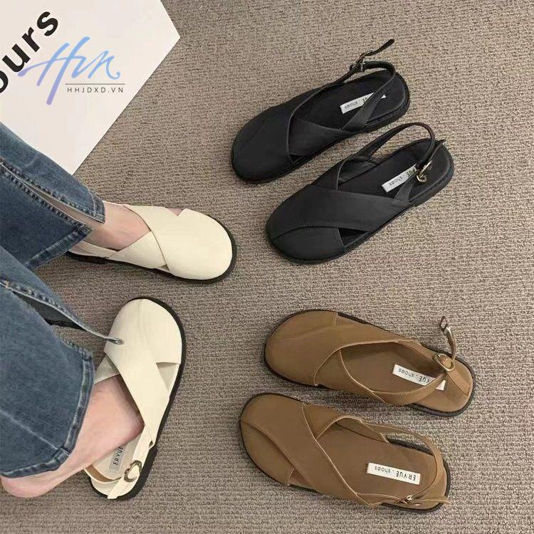 Sandal Đế Bằng Thiết Kế Mới Thời Trang Mùa Hè 2023 Theo Phong Cách Hàn Quốc Cho Nữ