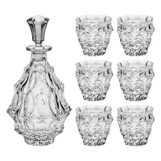 Bộ bình ly whisky ca sỹ pha lê bohemia fortune, 7 món bepchauau