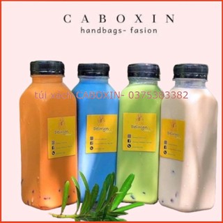 Chai nhựa nắp đen đựng trà sữa 330ml - túi xách CABOXIN