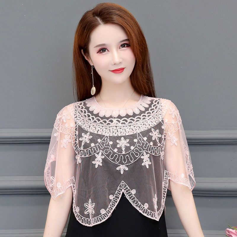 Áo Choàng Ren Mỏng Ngắn Phong Cách Âu Mỹ Thời Trang Mùa Hè Cho Nữ