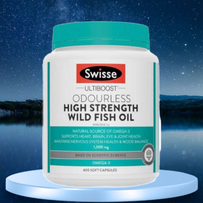 Dầu cá không mùi - Swisse Ultibost High Strength Wild Fish Oil 1500mg 400 viên