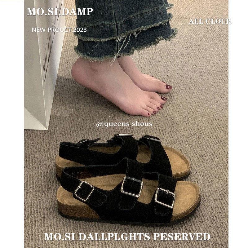 Giày Sandal Đế Dày Phẳng Mùa Hè 2023 Phong Cách La Mã Thời Trang Cao Cấp Cho Nữ Birkenstock