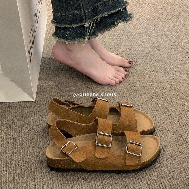 Giày Sandal Đế Dày Phẳng Mùa Hè 2023 Phong Cách La Mã Thời Trang Cao Cấp Cho Nữ Birkenstock