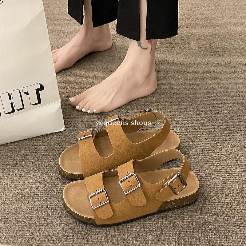Giày Sandal Đế Dày Phẳng Mùa Hè 2023 Phong Cách La Mã Thời Trang Cao Cấp Cho Nữ Birkenstock
