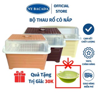 Kệ chén bát giá chén có nắp tặng kèm thau rổ nhựa thắng lợi 40x29.5x27.5cm