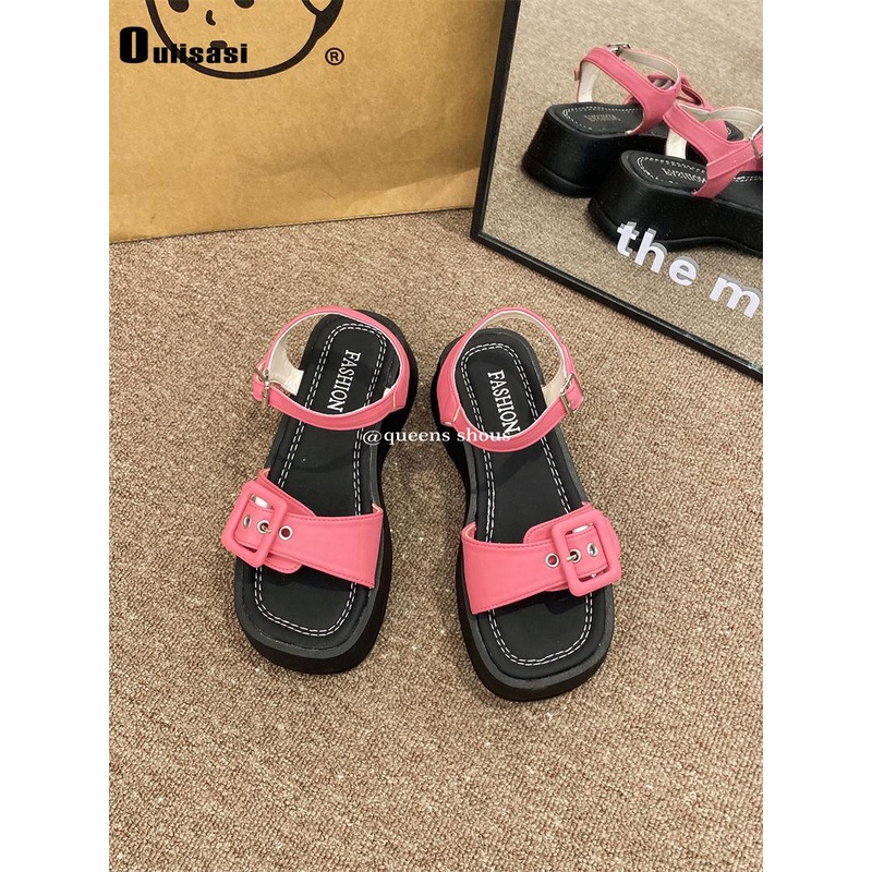 Sandal Đế Dày Thời Trang Mùa Hè 2023 Phong Cách Roman Mới Cho Nữ