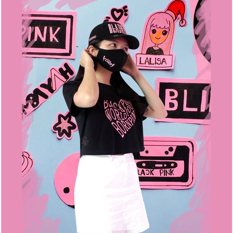 Áo Thun Croptop Kiểu BLACK PINK From Rộng Tay Ngắn UN ,Mẫu Mới Hot Trend, Chất Thun Cotton co giãn tốt.