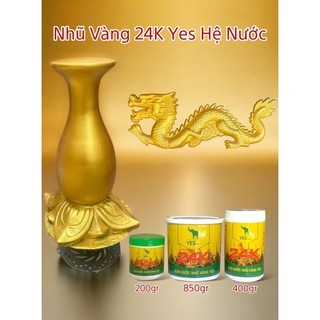 [Tặng cọ lon 850g] Sơn Chậu Nước Nhũ Vàng 24K Yespaint
