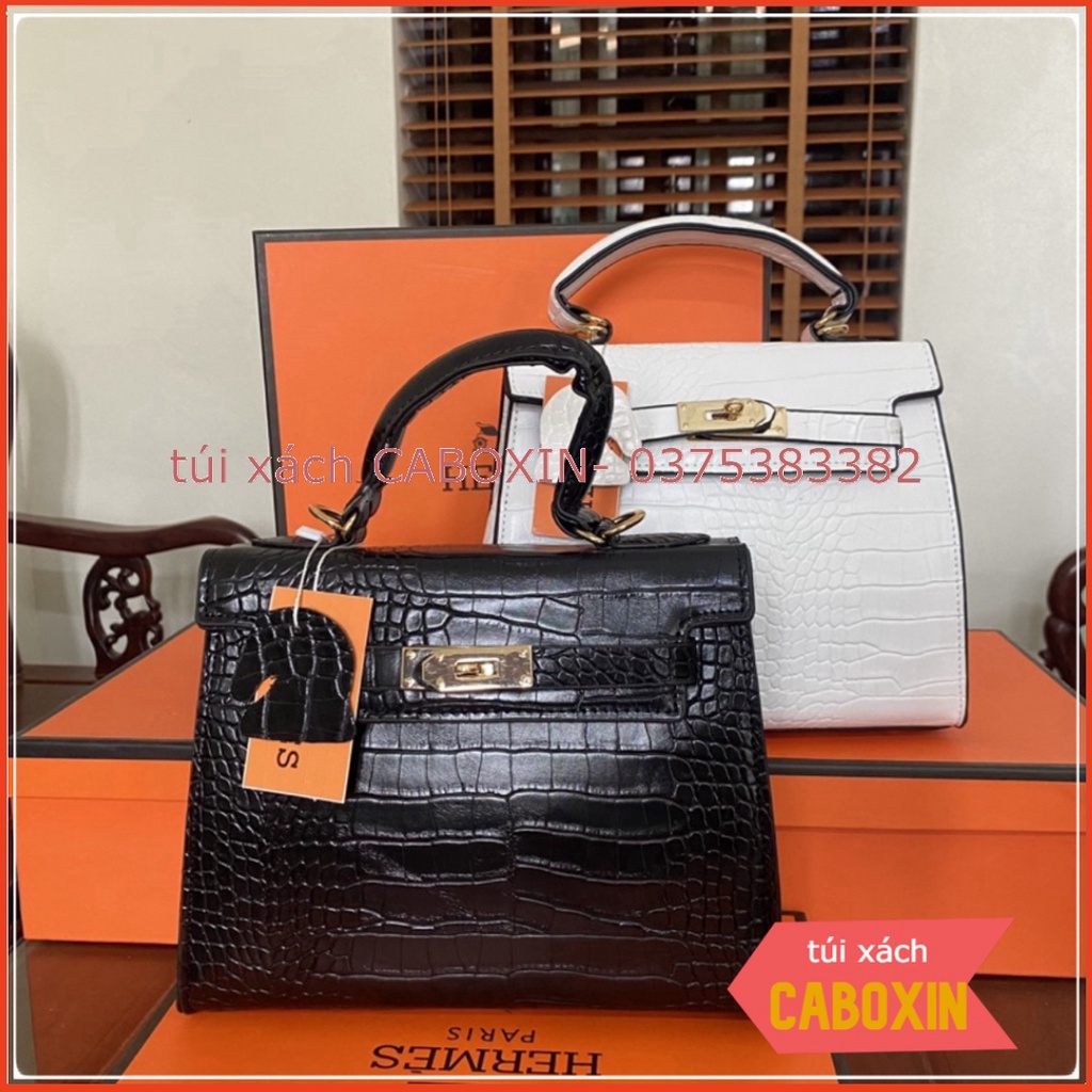 Túi xách hơi mệt da rắn size 25cm