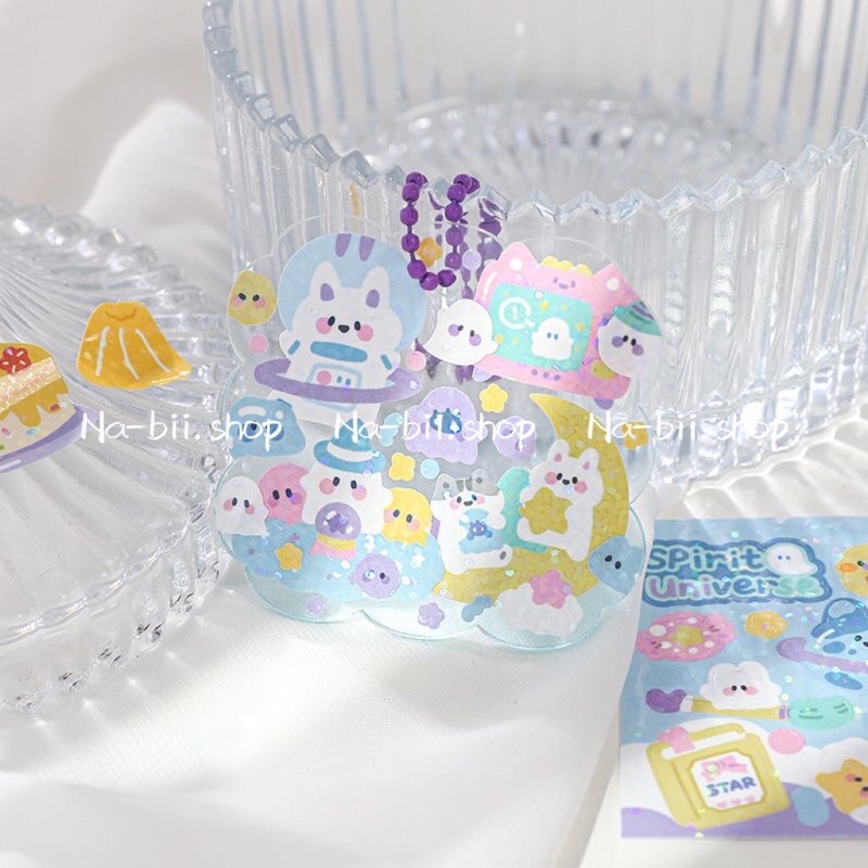 Sticker hình dán trang trí toploader móc chìa khoá gói 10c