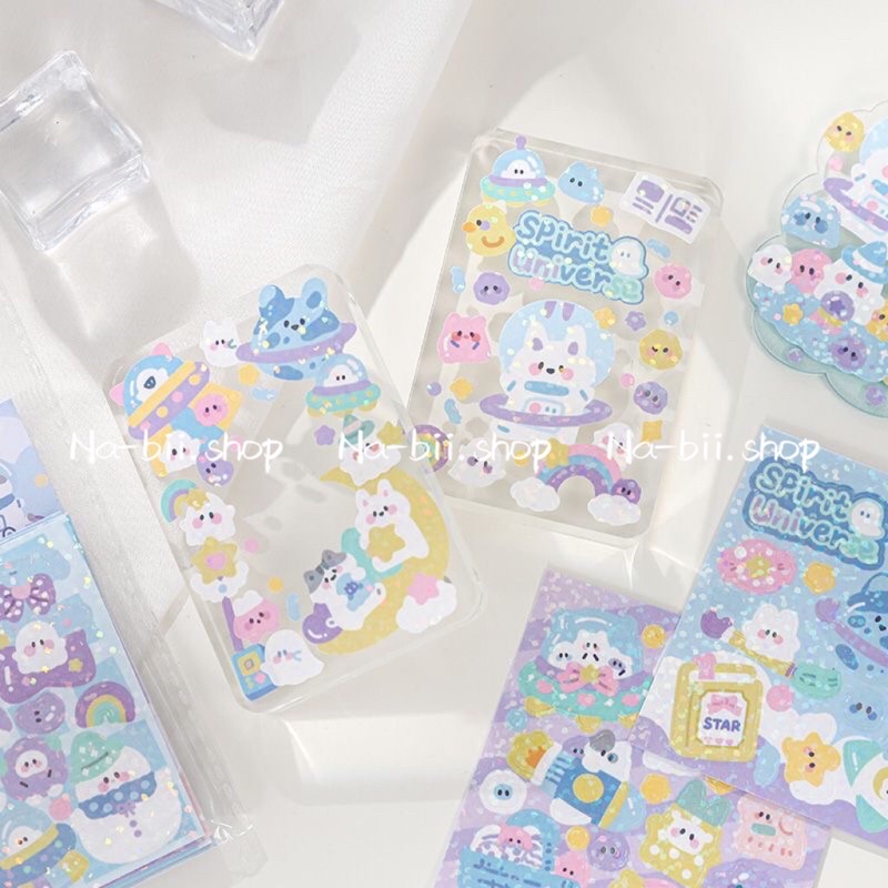 Sticker hình dán trang trí toploader móc chìa khoá gói 10c