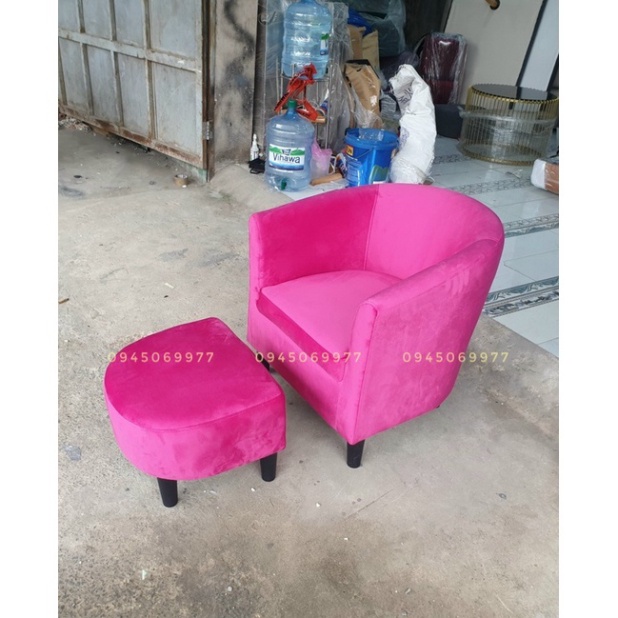 sofa giá rẻ Ghế Sofa đơn cafe, Ghế Nail, Sofa đơn 1 người ngồi vải nhung màu hồng sen