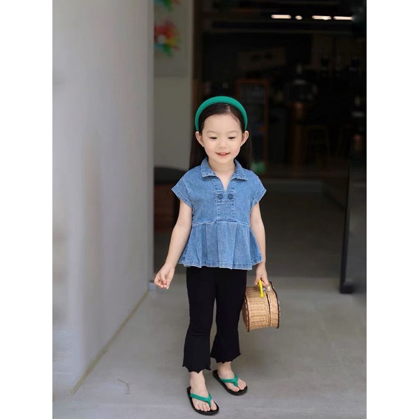 10-20kg set bộ áo denim quần thun cotton siêu xinh
