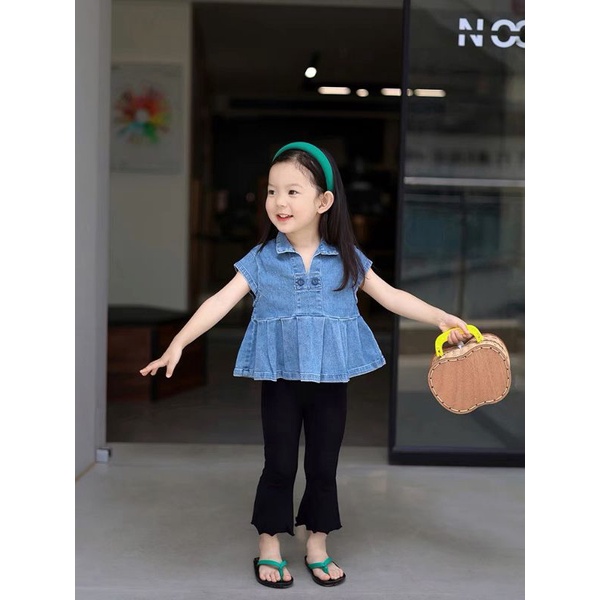 10-20kg set bộ áo denim quần thun cotton siêu xinh