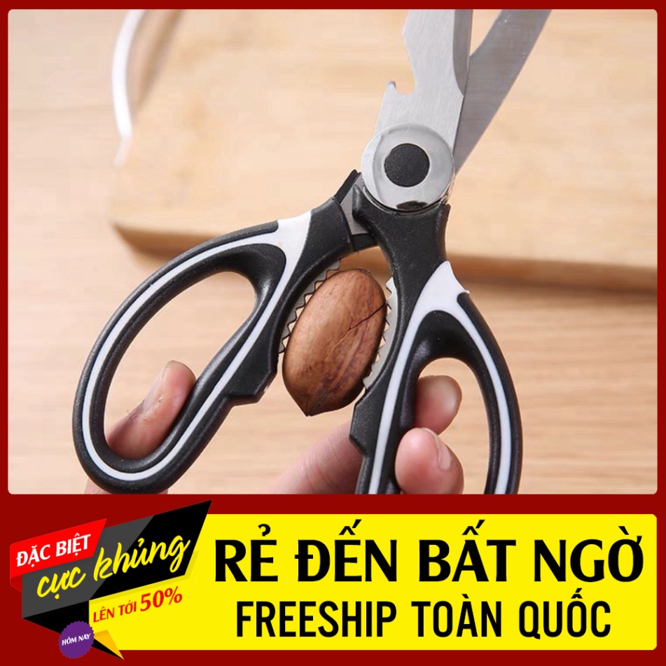 Kéo cắt gà,thực phẩm nhà bếp inox đa năng màu đen