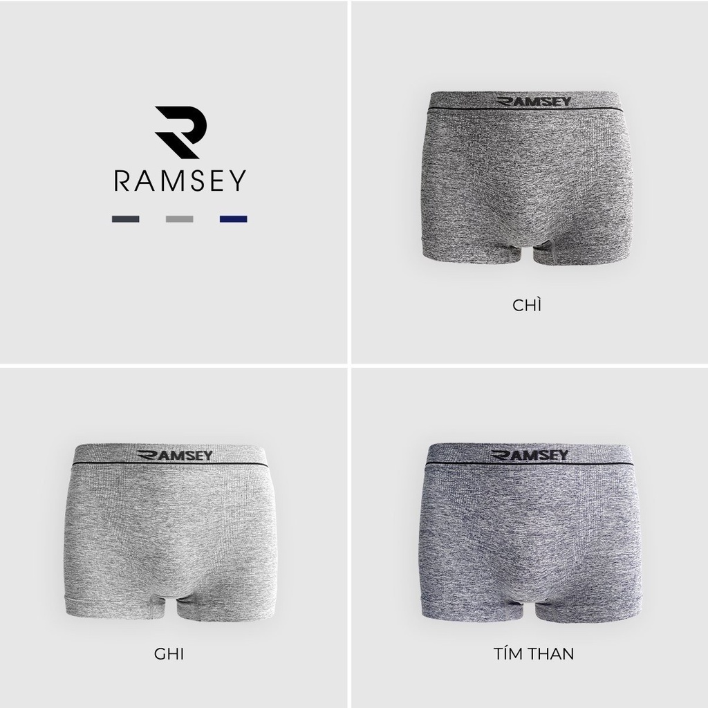 Quần Sịp Đùi Boxer Nam Ramsey Dệt Không Đường May Thoáng Khí Không Thấm Hút Mồ Hôi RP 502