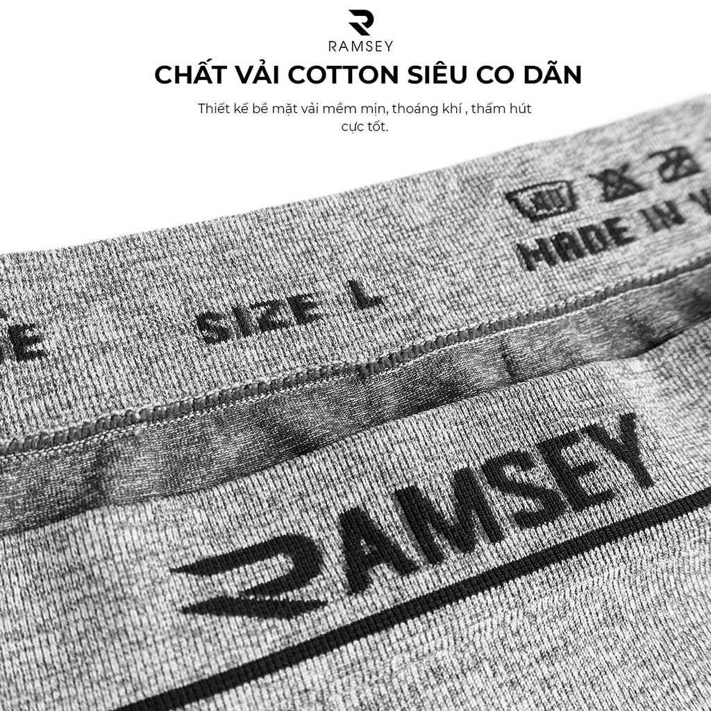 Quần Sịp Đùi Boxer Nam Ramsey Dệt Không Đường May Thoáng Khí Không Thấm Hút Mồ Hôi RP 502
