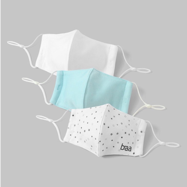 Combo 3 Khẩu trang vải BAA BABY cotton kháng khuẩn cho em bé - UN-KT02X