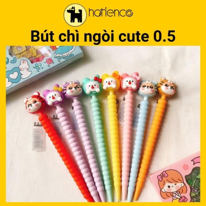 Bút chì bấm, viết chì ngòi gấu dâu dễ thương 0.5mm