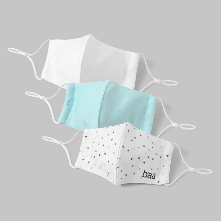 Set 3 Khẩu trang vải cho bé, khẩu trang cotton kháng khuẩn cho em bé Baa Baby - UT-KT02X-03