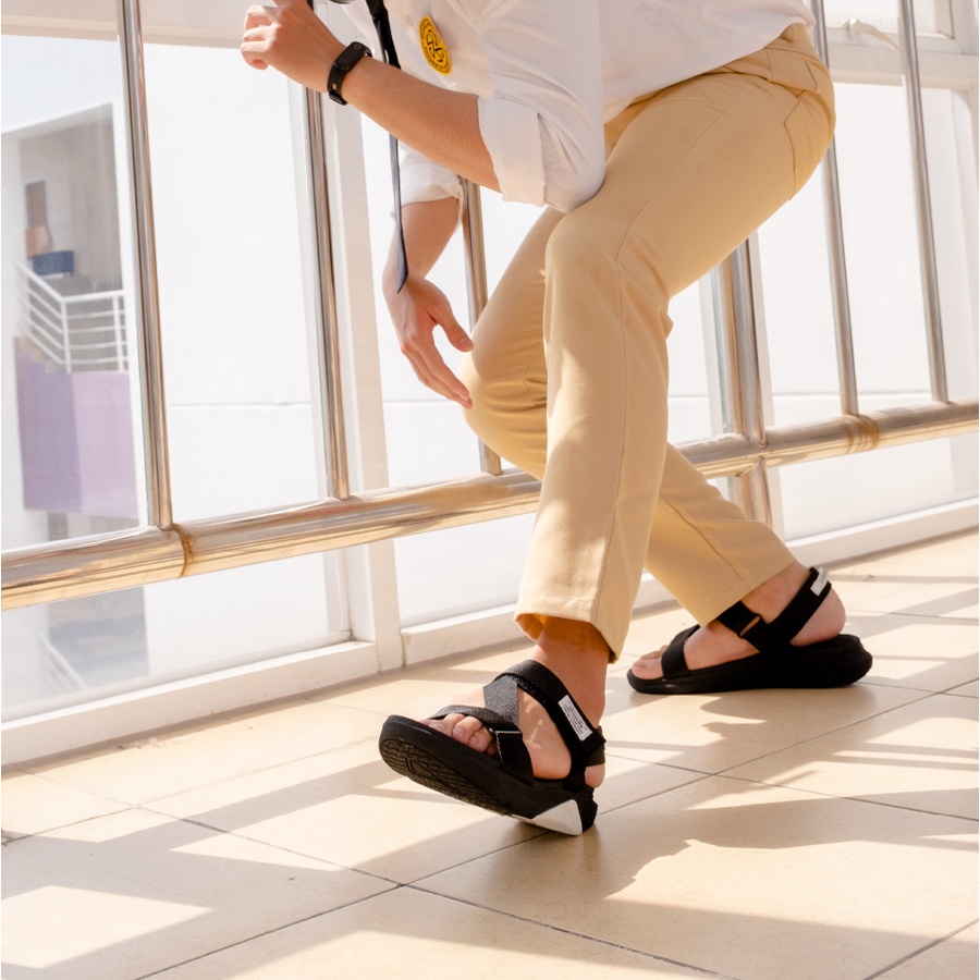 Giày Sandals Nam Nữ Unisex Shondo F7 Racing Đế Đen Phối Trắng Quai Đen ...
