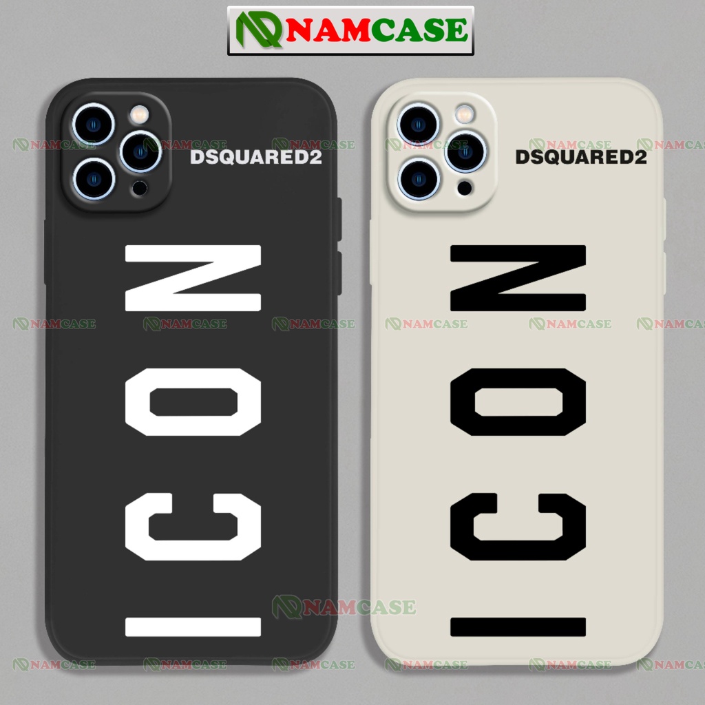 Ốp lưng iphone icon dsquared 2 dsquared2 cạnh vuông chống sốc silicon dẻo cho ip 6/6s/7/8/X/XS/11/12/13/14 Pro Plus Max