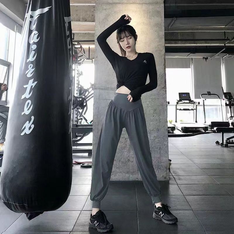 Jiashucheng Quần Dài Thể Thao Dáng Rộng Vải Lụa Lạnh Nhanh Khô Co Giãn Tốt Thích Hợp Chạy Bộ / Tập Yoga