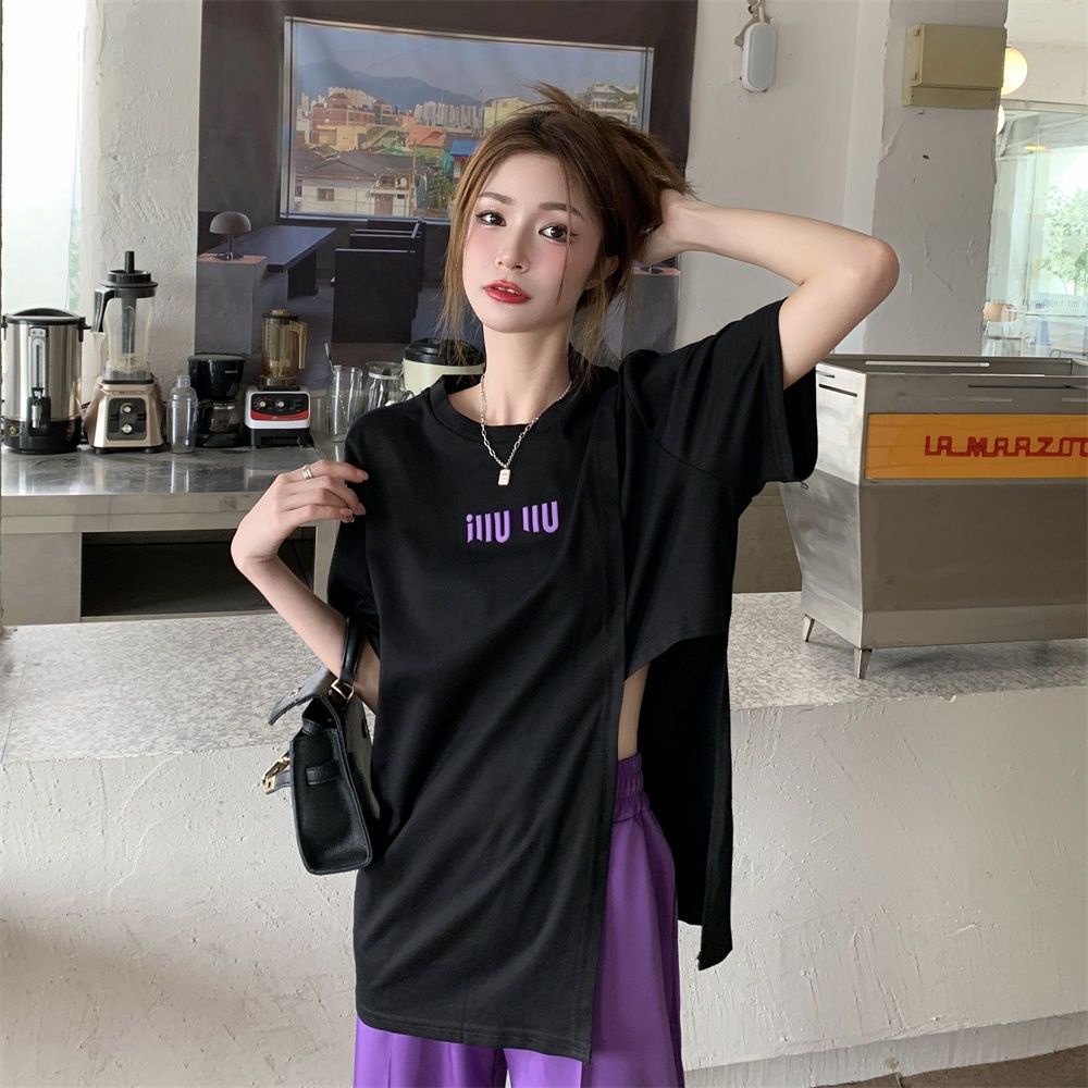 Bộ Quần Áo Mùa Hè Phiên Bản Mới Hàn Quốc Eo Cao Xẻ Tà Dáng Ôm Cho Nữ