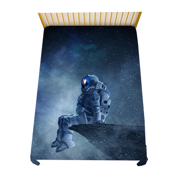 Ga Trải Giường Họa Tiết Phi Hành Gia Hoạt Hình Cho Bé