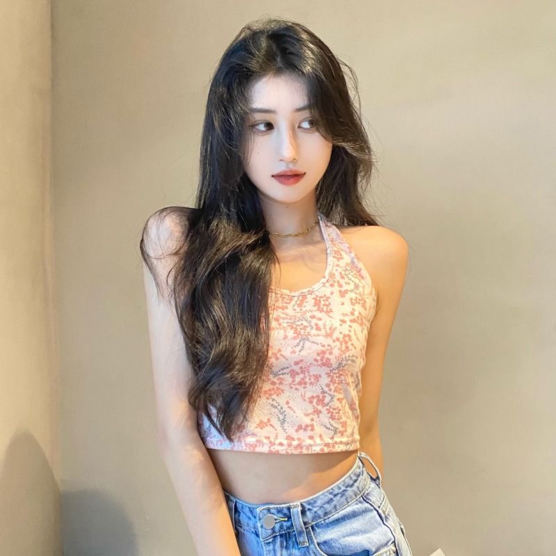 Áo Hai Dây Dáng Ngắn Họa Tiết Hoa Thời Trang Mùa Hè Cho Nữ