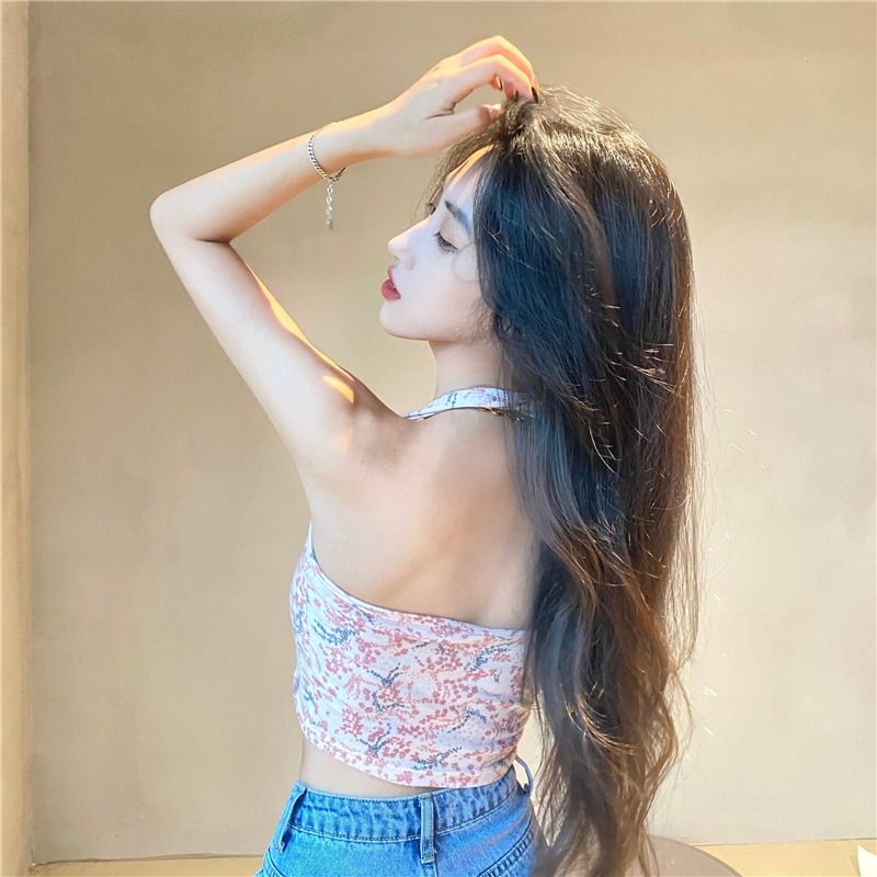 Áo Hai Dây Dáng Ngắn Họa Tiết Hoa Thời Trang Mùa Hè Cho Nữ