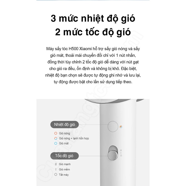 Hàng Chính Hãng- Máy sấy tóc Xiaomi Mijia H500 CMJ03LX tạo ion âm - Minh Tín Shop