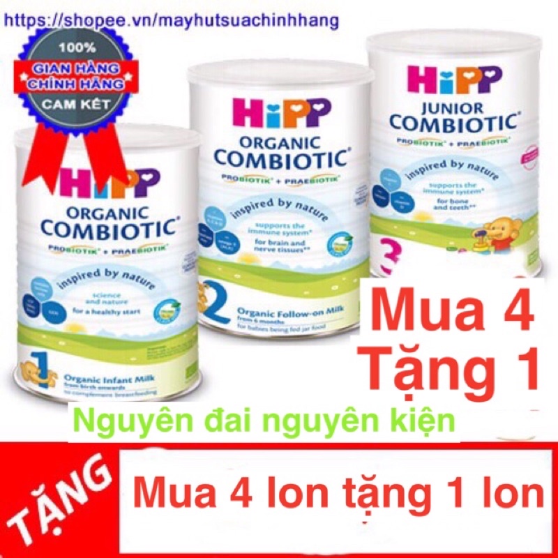 Sữa Hipp organic số 1,2,3,4 hộp 800g (kèm quà tặng)