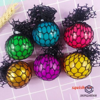 Bóng lưới slime hạt màu nở - trứng lưới squishy hạt màu nở0