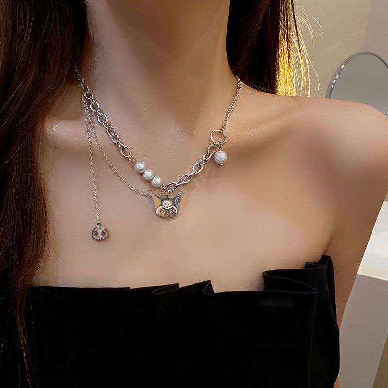 Vòng cổ Đính Ngọc Trai Phong Cách Hip Hop Thời Trang Cho Nữ