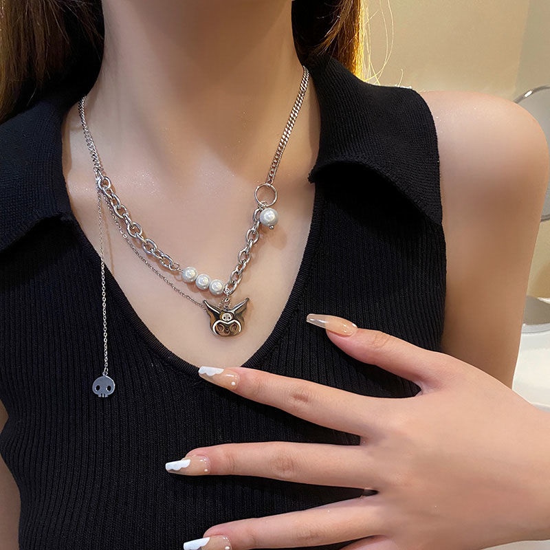 Vòng cổ Đính Ngọc Trai Phong Cách Hip Hop Thời Trang Cho Nữ