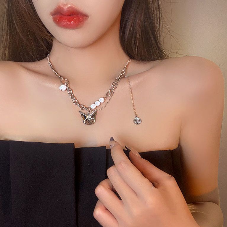 Vòng cổ Đính Ngọc Trai Phong Cách Hip Hop Thời Trang Cho Nữ